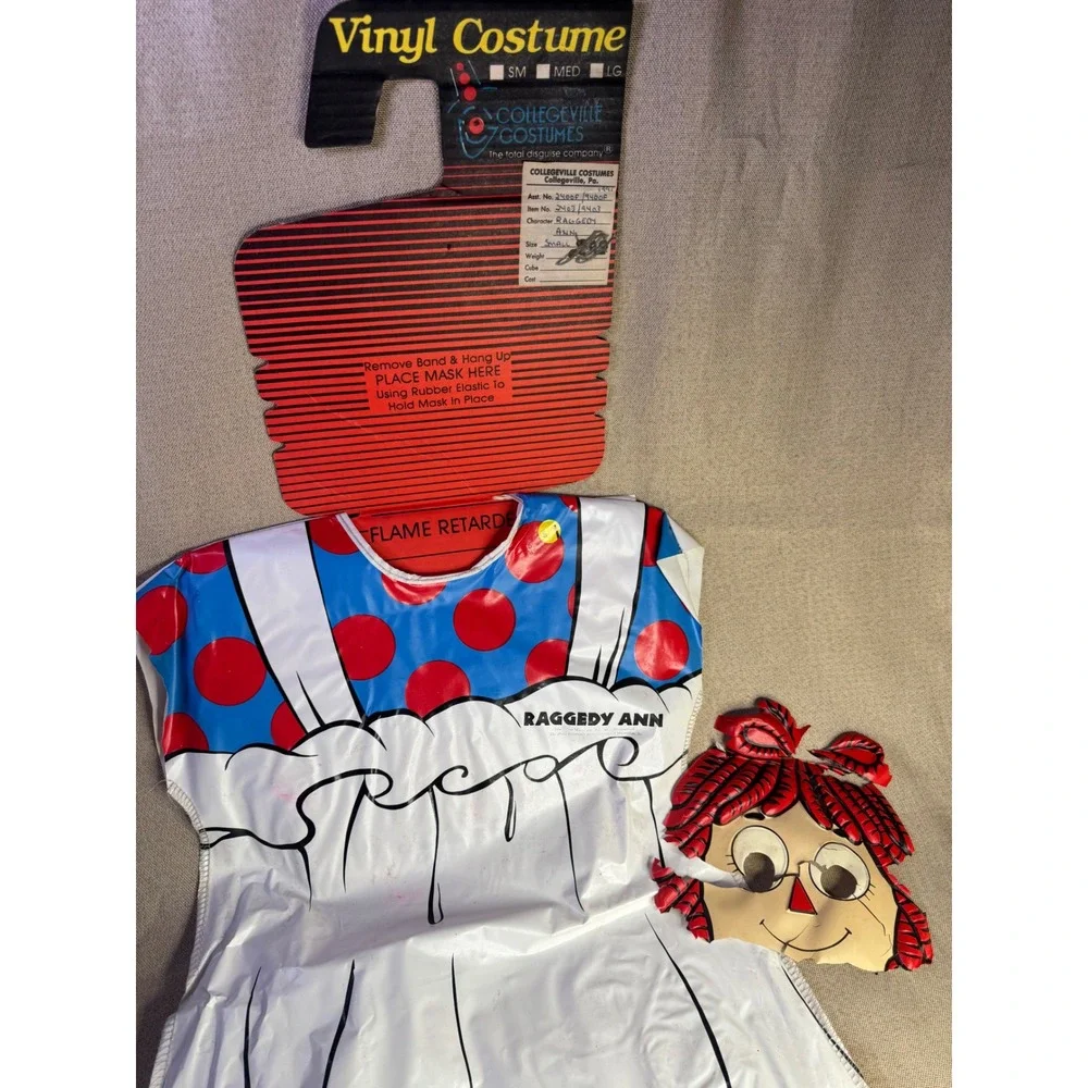 Lot 3 Vintage Raggedy Ann Andy Halloween Costumes Masks Ben Cooper Collegeville